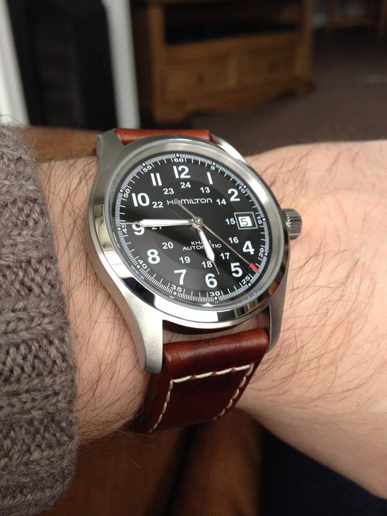 Hamilton Хаки Field Auto H70455533 Мужская [предмет]