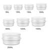 1 Pc Round Empty Aluminium Cosmetic Pot Jar Tin Container Silver Sample Box