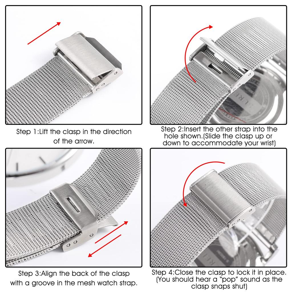 Watch Simple Waterproof Analog Popular Watch Brand Stylish Milanese Mesh Belt Gray Black Watch [BUREI] Men's Men's