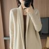 Fashion Cardigan Knitted Sweater Women Clothes Autumn Winter Long Sleeves Jacket Mid-Length Vintage Knitwear Female