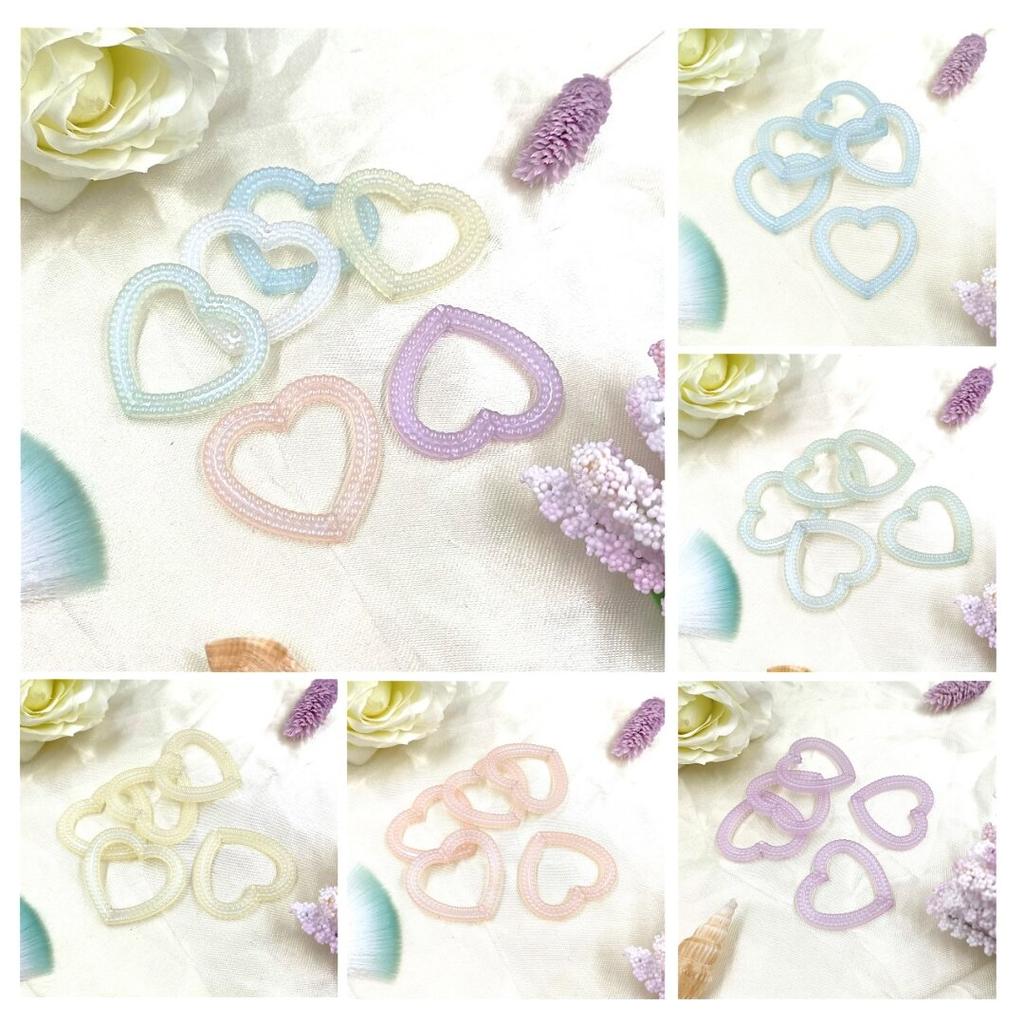 DIY Handmade Vertical Hole Acrylic Large Love Beads 10pcs Jewelry Material Beaded Accessories Hollowed Out Fashion Earrings Necklace Macaron Color