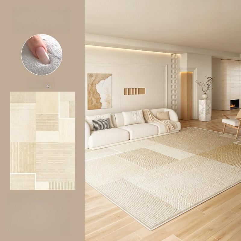 Large Area Rugs for Bedroom Cream Style Living Room Decoration Line Carpet Thick Plush Study Floor Mat Fluffy Soft Cloakroom Rug