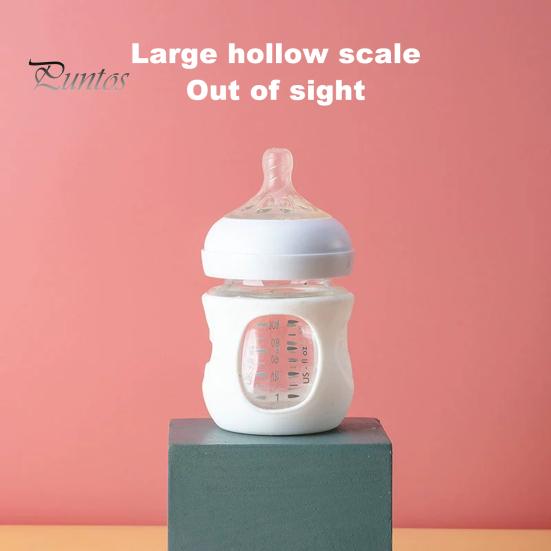 3 Pcs Silicone Bottle Sleeves 120ml/240ml Baby Bottle Holder Anti-slip BPA Free Insulation Sleeve for Glass Baby Bottle