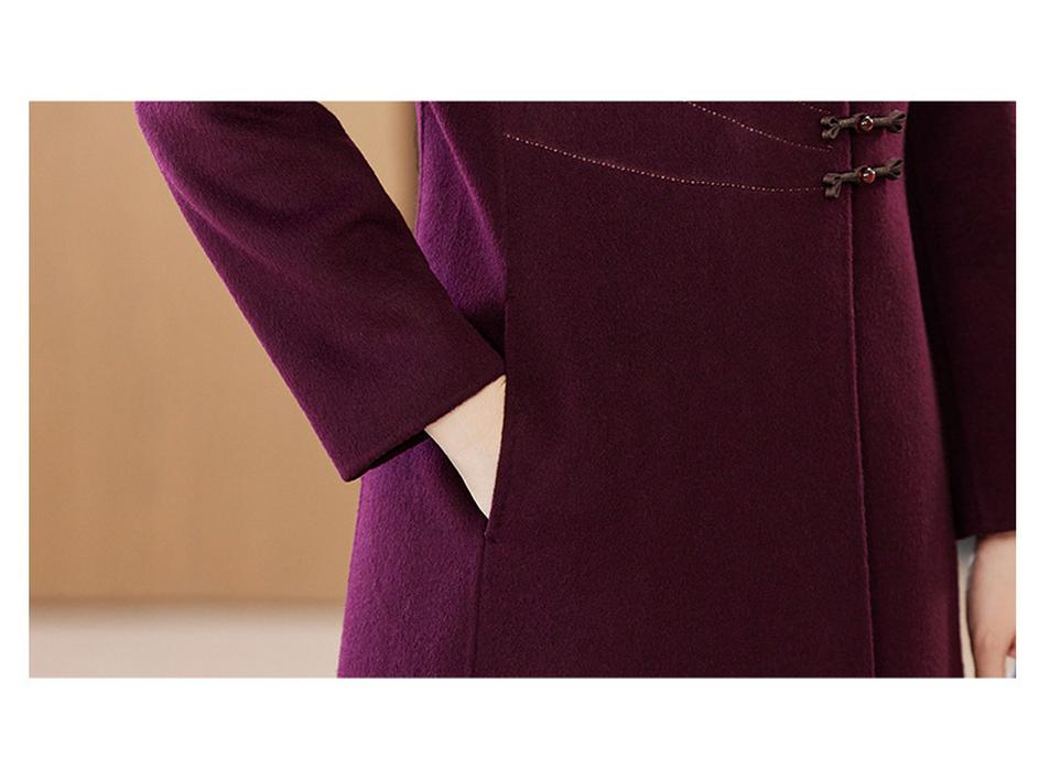 Женское приталенное длинное кашемировое пальто 2025 - Двустороннее шерстяное пальто длиной ниже колена для осени/зимы