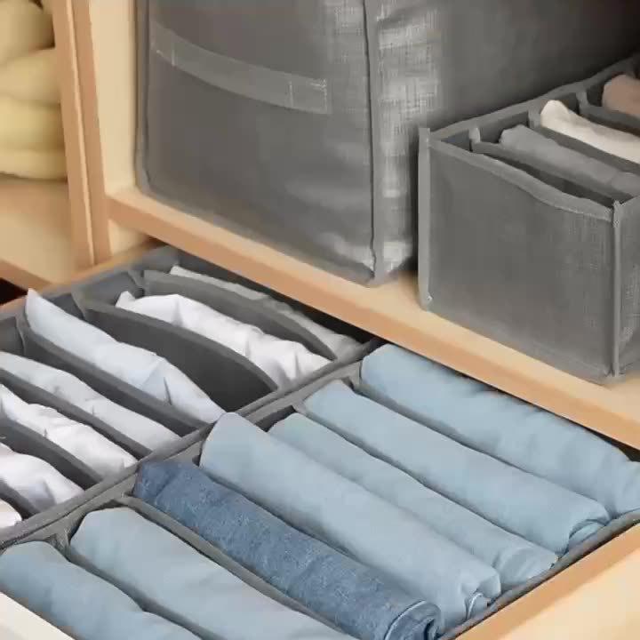 Коробка для хранения в шкафу: Разделитель для носков, нижнего белья и брюк, нетканый, портативный