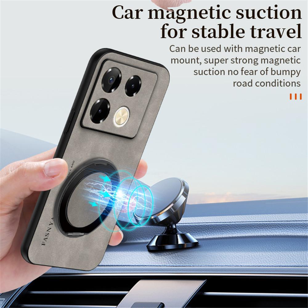 Роскошный чехол-держатель из магнитной кожи из овчины для Infinix Note 30 40 Pro Smart 10 9 8 7 6, подставка, противоударная задняя крышка