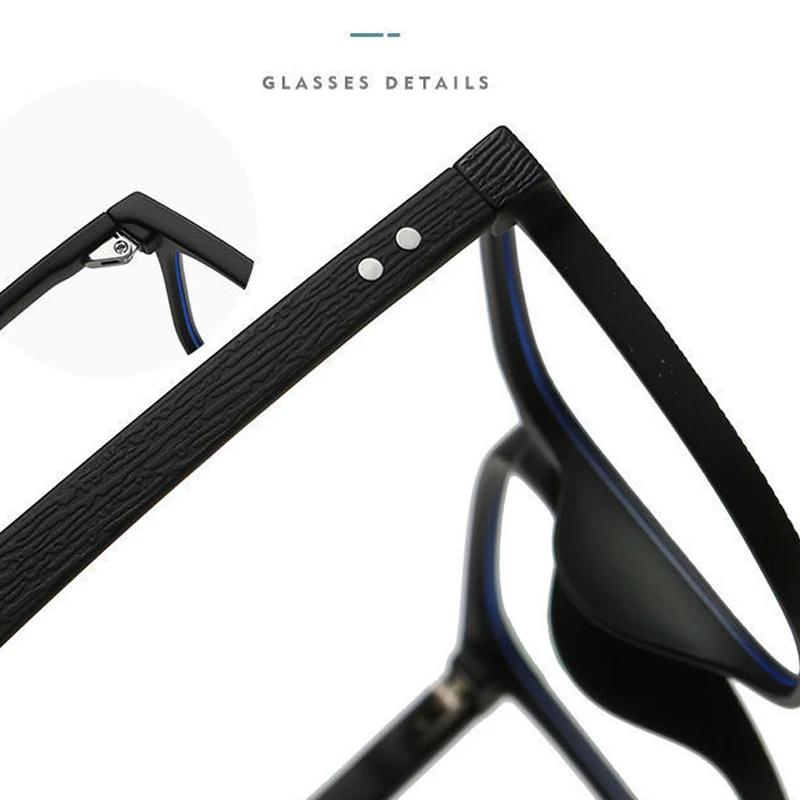 Модные фотохромные очки для близорукости, мужские и женские квадратные очки с анти-синим светом, очки по рецепту, сверхлегкие очки в стиле ретро