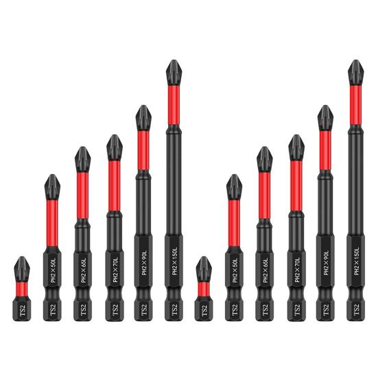5/6/10/12 шт. Набор бит для ударной отвертки Устойчивые к ржавчине Высокоточные шлицевые головки Крестовые биты для отвертки Сверла с магнетизмом