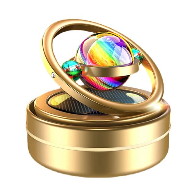 Автомобильный освежитель воздуха Planet Solar, автомобильные духи, автомобильная ароматерапия, алюминиевый сплав, двойное кольцо, подвеска, вращающийся орнамент