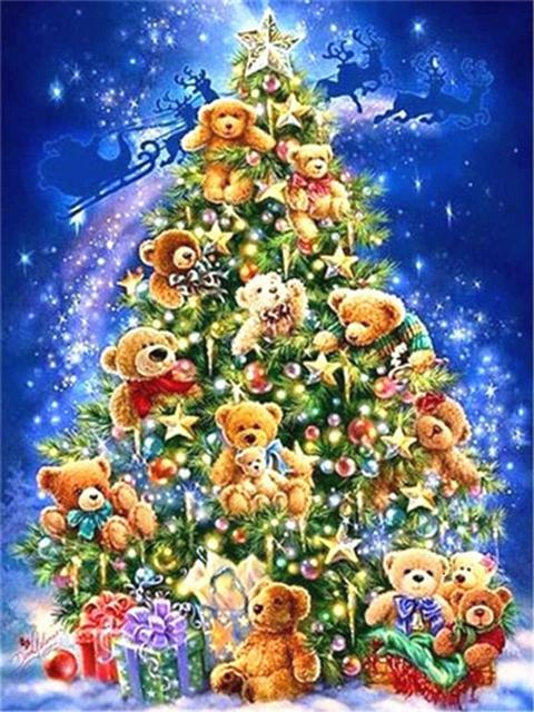 Diy 5d полная алмазная живопись вышивка квадратная круглая дрель Рождественская елка колокольчик мозаичная мебель украшение ручной работы подарок для хобби