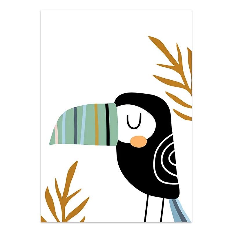 Алфавитная радуга Врата Лев Птица Настенное искусство Холст Живопись Скандинавские Постеры и Принты Мультяшные Настенные Картины для Декора Детской Комнаты