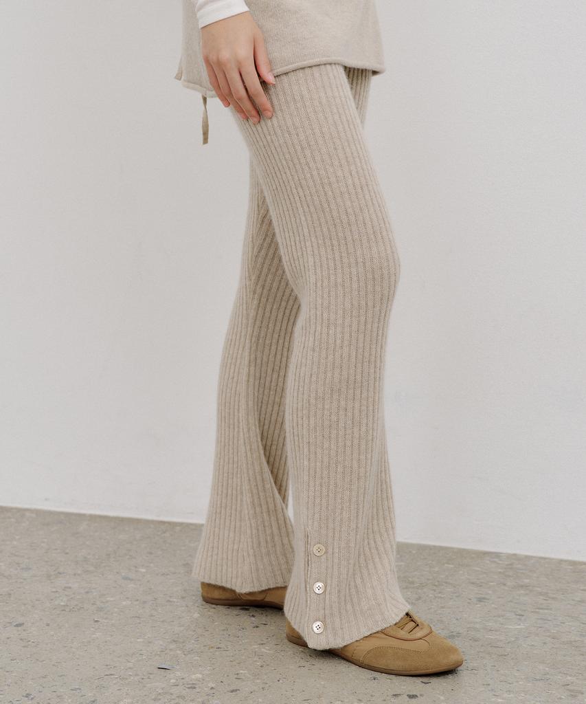 OCTETTE Wool Ribbed Flare Knit Pants_2Color