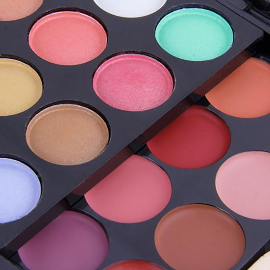 Румяна, блеск для губ, мерцающая палитра теней для век, набор для макияжа, кисть, зеркало, косметический набор