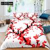 Традиционный китайский рисунок Комплект постельного белья Розовый Цветущая слива Пододеяльник Комплект Полноразмерный для Взрослых Подростков Декор Спальни 3 шт.