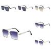 Fashionable Uv400 Black Lens Gold Frame Gradient Sunglasses Women's Oversized Street Snap Eye Glasses