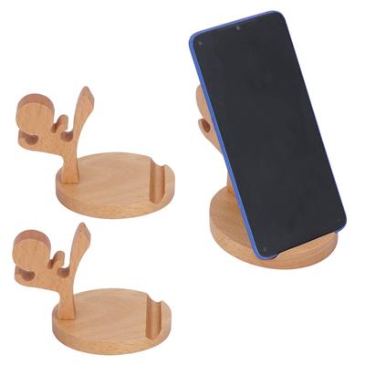 2SETS Desktop Mobile Phone Holder Wood Desktop Phone Stand Smartphone Stand Kitchen Table Use