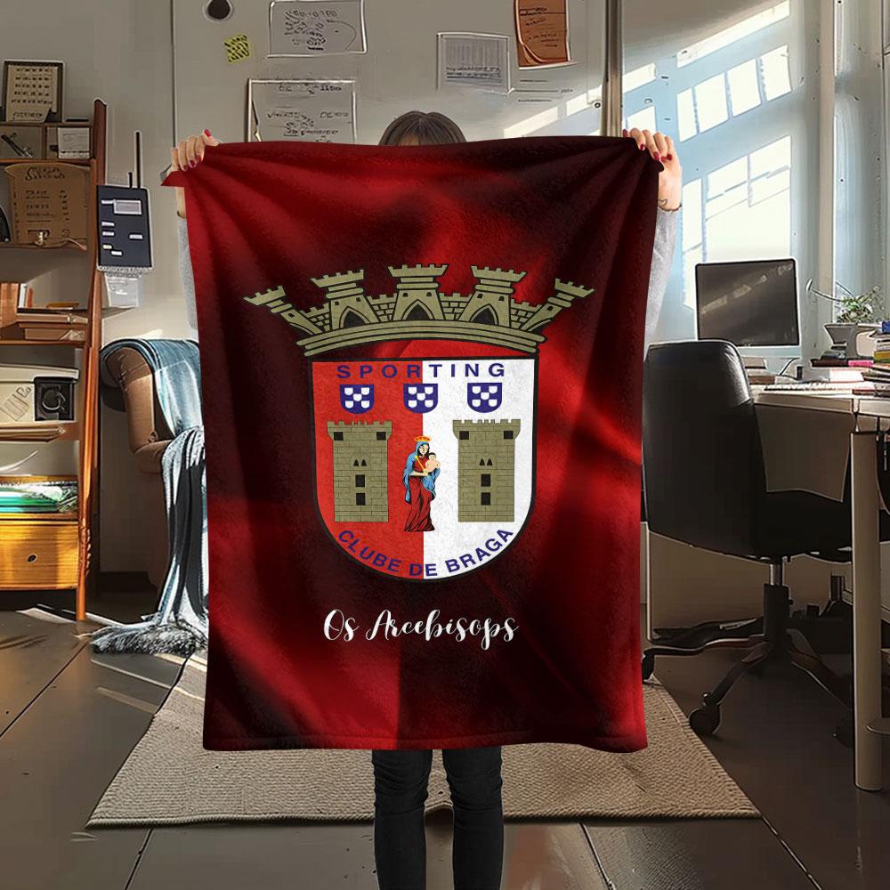 1PC Sporting Clube de Braga Patterned Flannel Blanket Suitable For All Seasons for Home Decor Warmth and Comfort Gifts Holiday Present