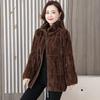 Осенне-зимние женские куртки Модное пальто из искусственного норкового бархата Женское Свободное Теплое Вязаное Пальто-кардиган