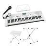 JOY White Stand and White Chair Set 61 Keys with Microphone and Music Stand Joy Keyboard Electronic Piano MK-2100