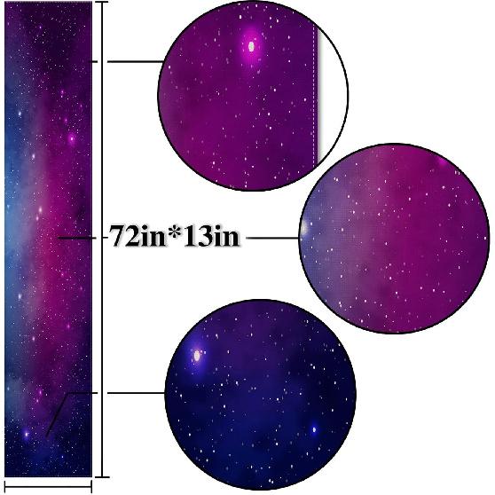 Nepnuser Linen Galaxy Table Runner for Kids Birthday Party Decorations Star Outer Space Starry Night Supply Dining Room Kitchen Home Decor (13" x