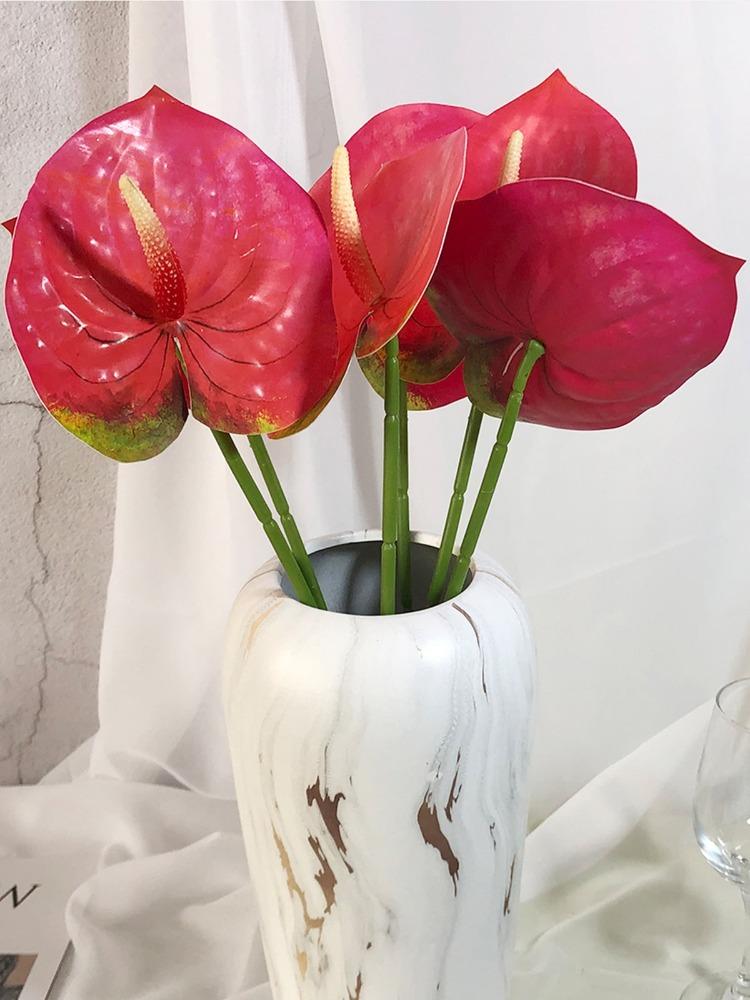 6 шт. пластиковый неувядающий искусственный цветок антуриума искусственный цветок антуриума имитация растения реквизит для свадебной фотосъемки украшение для гостиной дома