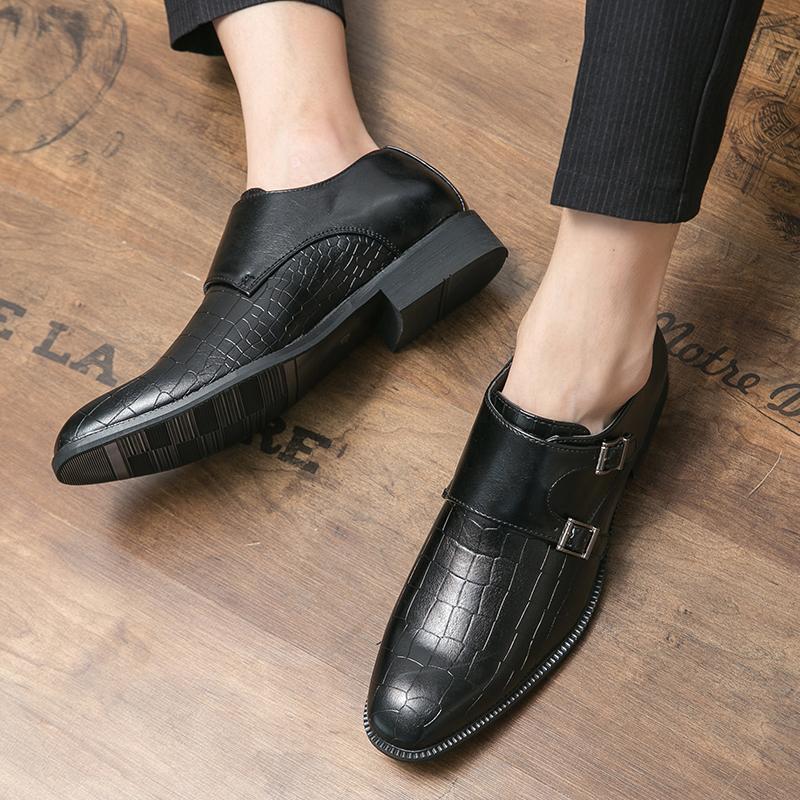 Designer Italian Genuine Leather Luxury Brand Men's Monks Wedding Casual Dress Loafers Business Moccasins Driving Formal Shoes