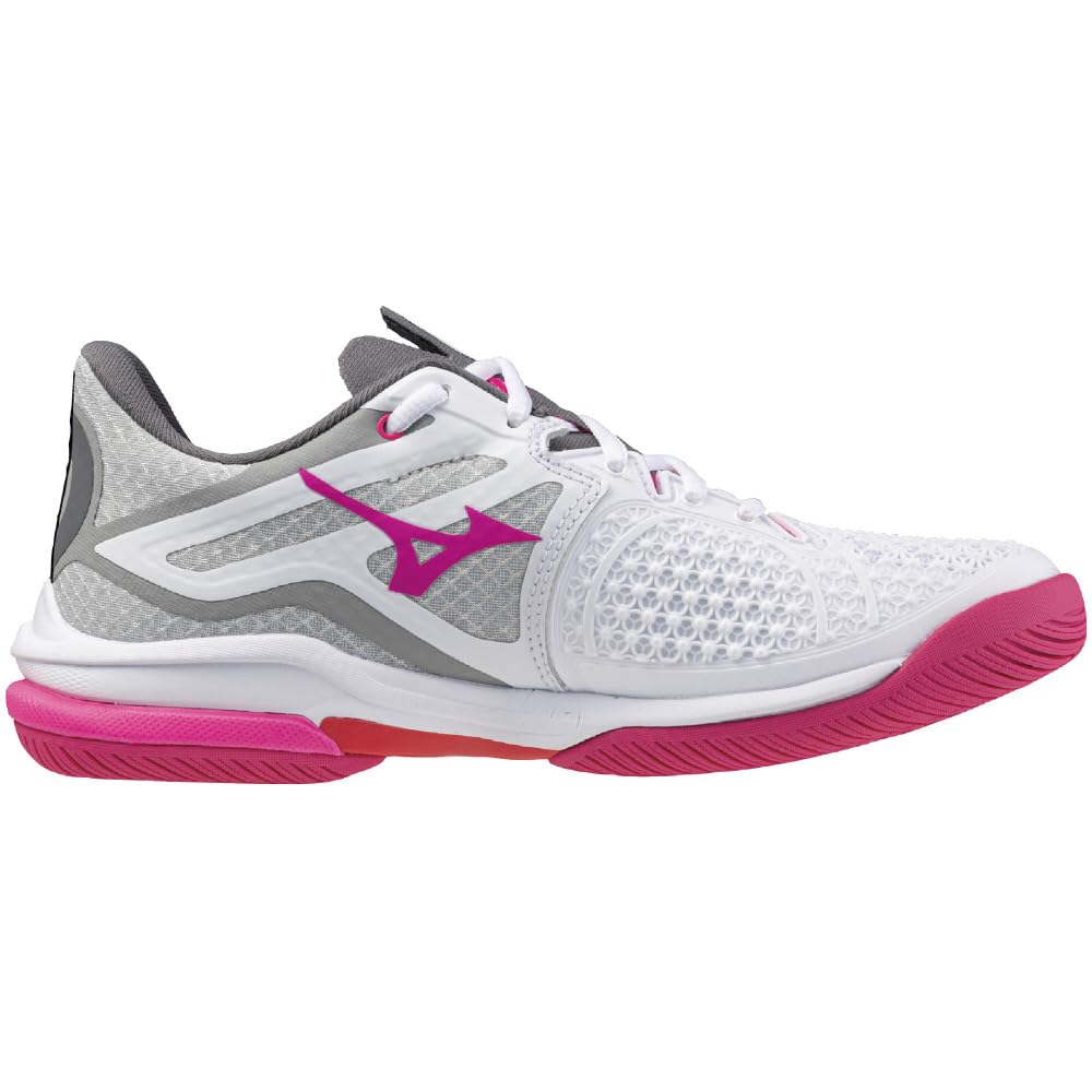 Кроссовки для тенниса Wave Exceed Tour 6 AC All Court Club Activities Lightweight Game Court Soft Белый x Розовый x Красный см E [Mizuno] 22,5