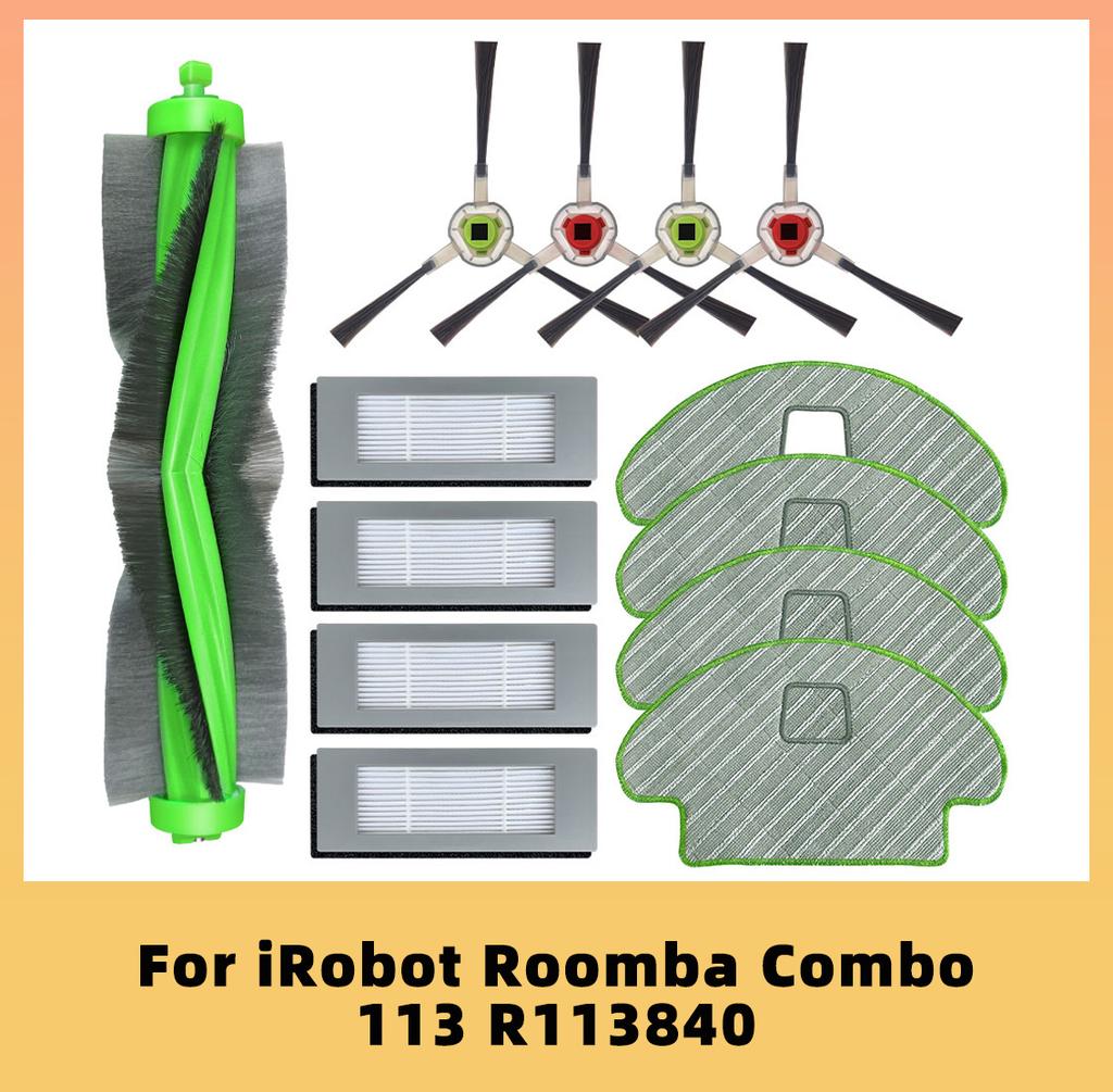 Запасные части для робота-пылесоса iRobot Roomba Combo R113840, сменная основная щетка, боковая щетка, фильтр Hepa, салфетки для швабры