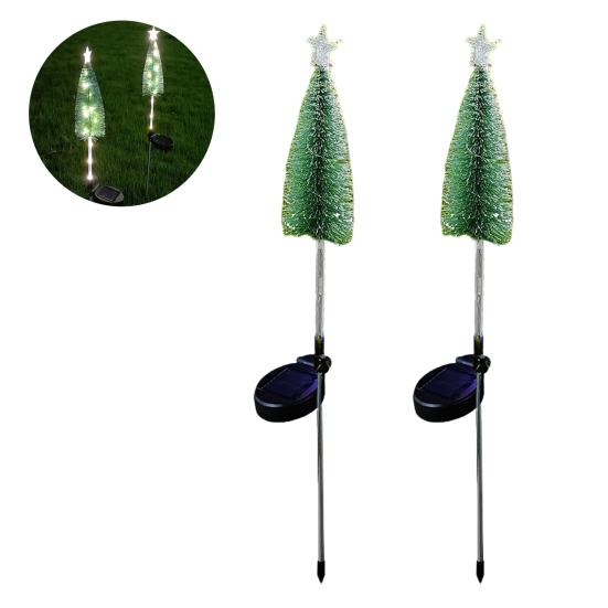 Рождественские огни на солнечной батарее, уличные водонепроницаемые светодиодные газонные огни с верхушкой-звездой, разноцветные