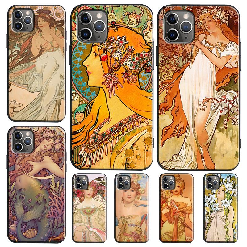Vintage Alphonse Mucha Art Funda For OPPO Reno 7 8 Lite 14 F 13F 12F 11F 13 12 11 10 Pro OPPO Find X9 X8 X6 X5 Pro Case