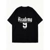Oversized T Shirt Black Academy New York City 9 Nyc Print Casual Streetwear For Women