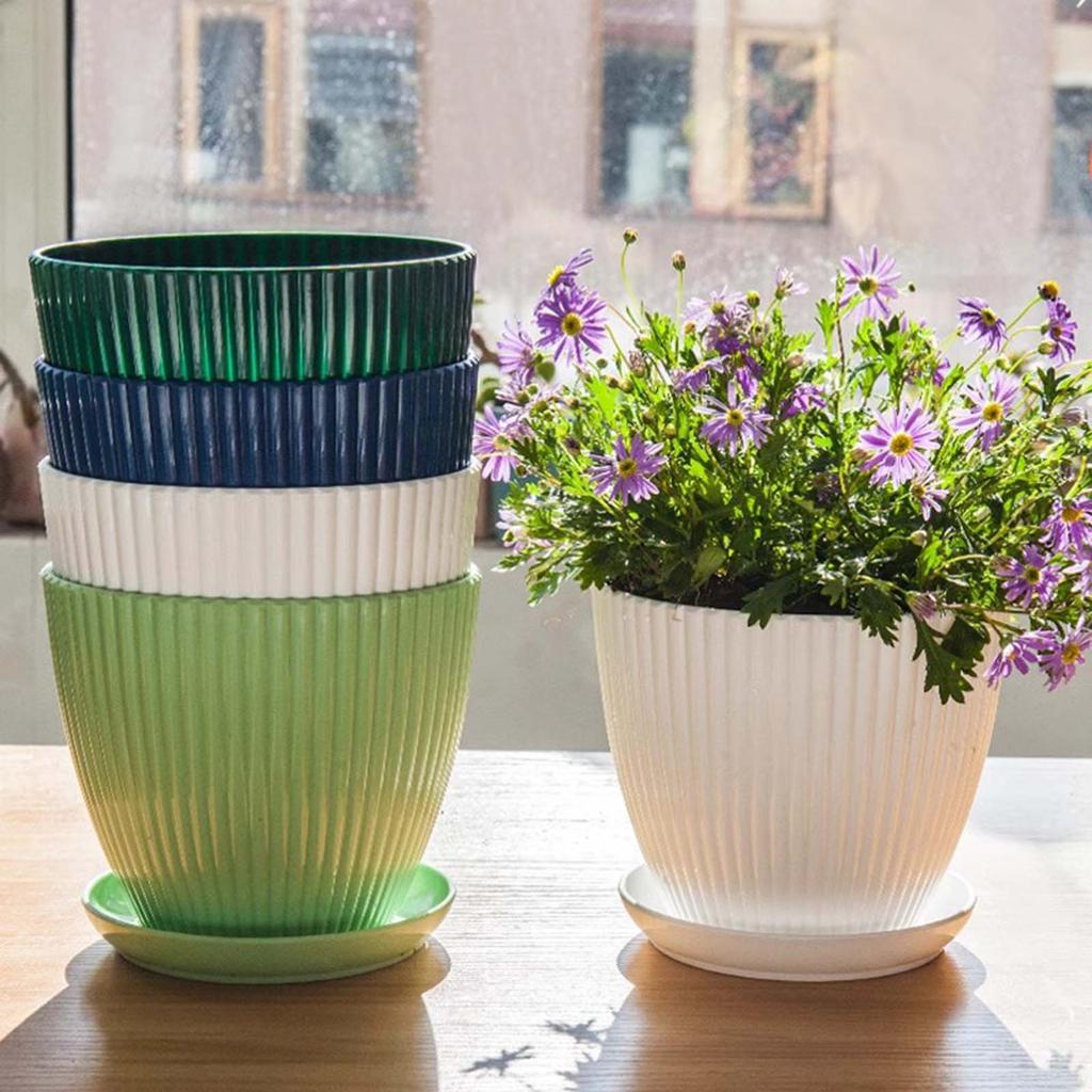 Утолщенный горшок с вертикальным рисунком, горшечное растение, некерамический горшок, балконный маленький цветочный горшок