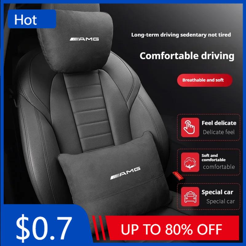 Car Sticker Car Headrest Lumbar Rest Cushion Neck Support Neck Pillow For Mercedes-Benz AMG A C E S V Class Sprinter GLC ML SLK