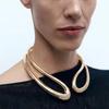Vintage Light Luxury Personalised Geometric Double Wire Open Spring Collar Exaggerated Runway Accessories