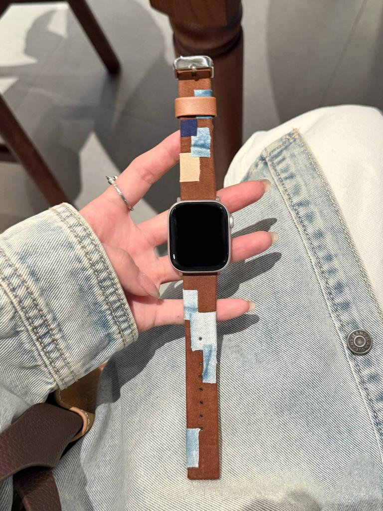 Премиальный кожаный ремешок-петля для Apple Watch женский 44мм 40 45 41 49 42 38 Серии 11 10 9 8 SE 7 6 5 4 3 Ремешок