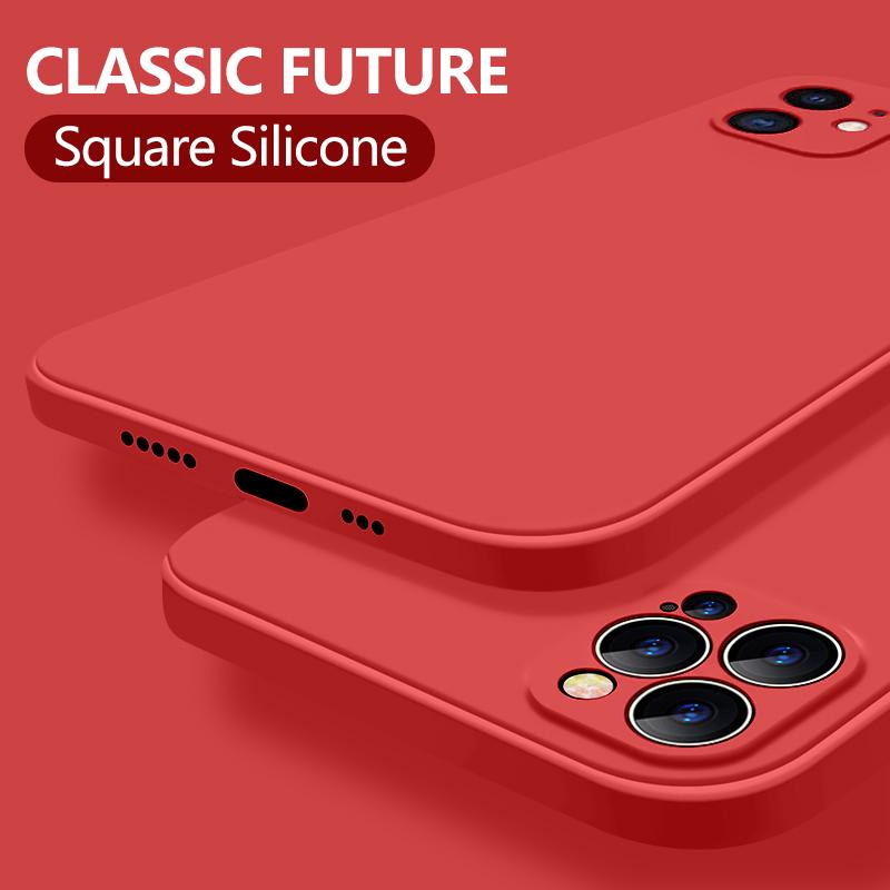 New Soft Liquid Silicone Phone Case with Camera Protective Shockproof For iPhone 14 Pro 15 12 Pro MAX 11 Pro SE 2 2020 XR XS 7 8 Plus 6s
