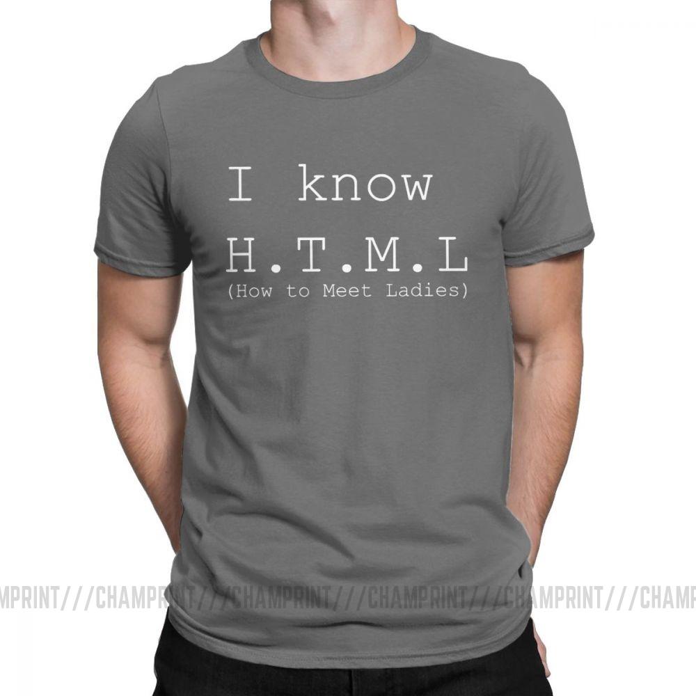 I Know HTML how to meet ladies Silicon Valley T-Shirt for Unisex 100% Cotton Aviato Hooli Geek Tv Nerd Richard Funny Web Designer