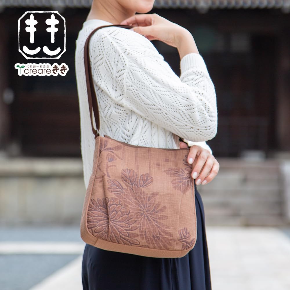 Сумка через плечо для японского хурмы танина Киото подарок на день рождения [creareki] для женщин, через плечо, легкая, маленькая, Япония, одежда, окрашенная, холст,