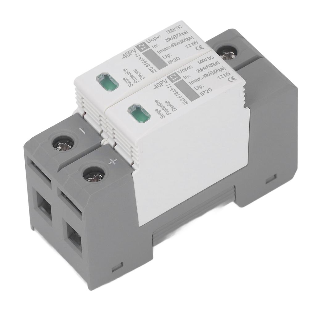 2P фотоэлектрический разрядник постоянного тока, устройство защиты от перенапряжения, автоматический выключатель защиты от молнии 500 В постоянного тока 20‑40 кА