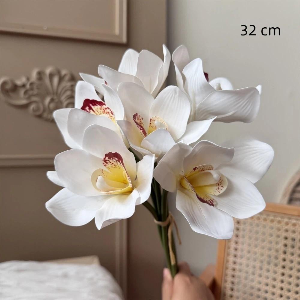 Magnolia Simulated Orchid Bouquet Real Touch Silk Fake Flower Wedding Decoration