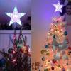 LED Light Up Christmas Tree Star Topper Xmas Tree Ornaments Lamp 2025 New Year Decorations For Home Navidad Natal Noel 2024