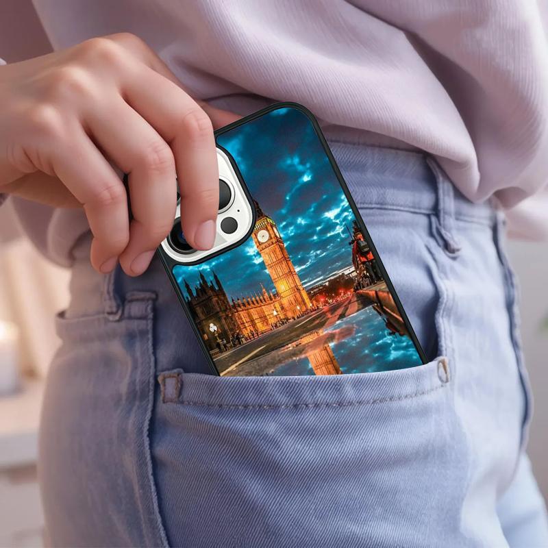 London Red Telephone Bus Big Ben Phone Case For iPhone 17 Air 15 16e 14 13 Pro Max Coque 12 11 Pro Max PLUS cover