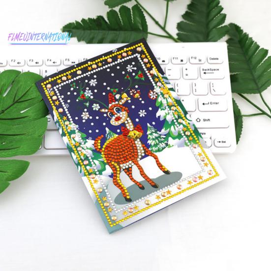 1 комплект алмазной живописи поздравительная открытка изысканный DIY алмазная живопись рождественские открытки для дома праздничный