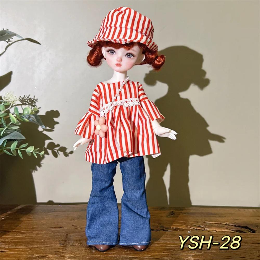Одежда для наряда кук BJD с 6 точками, 30 см, модные тренды, джинсы плюс цветочные топы, милая и универсальная