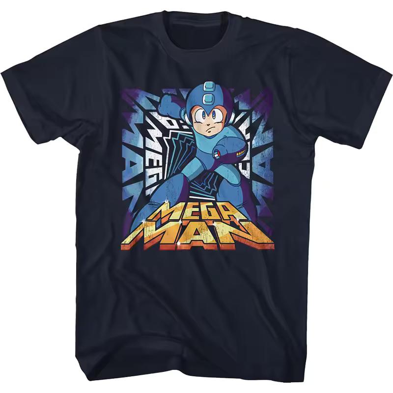 Редкая мужская футболка Rockman Classic Game Zero 1987 года Mega Man - Короткорукавная футболка Mega Man