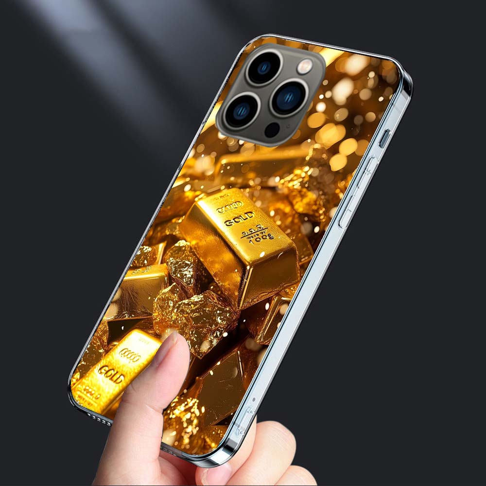 Чехол для телефона 'Золотой слиток Богатство и Финансы' Для Iphone 16E 15 Pro 14 Plus 17E 16 17 Pro Max Air 11 12 13 Mini Ударопрочный Capa Милый