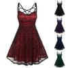 Women's Fashion Lace Print  Sexy Gothic  Sleeveless Dress