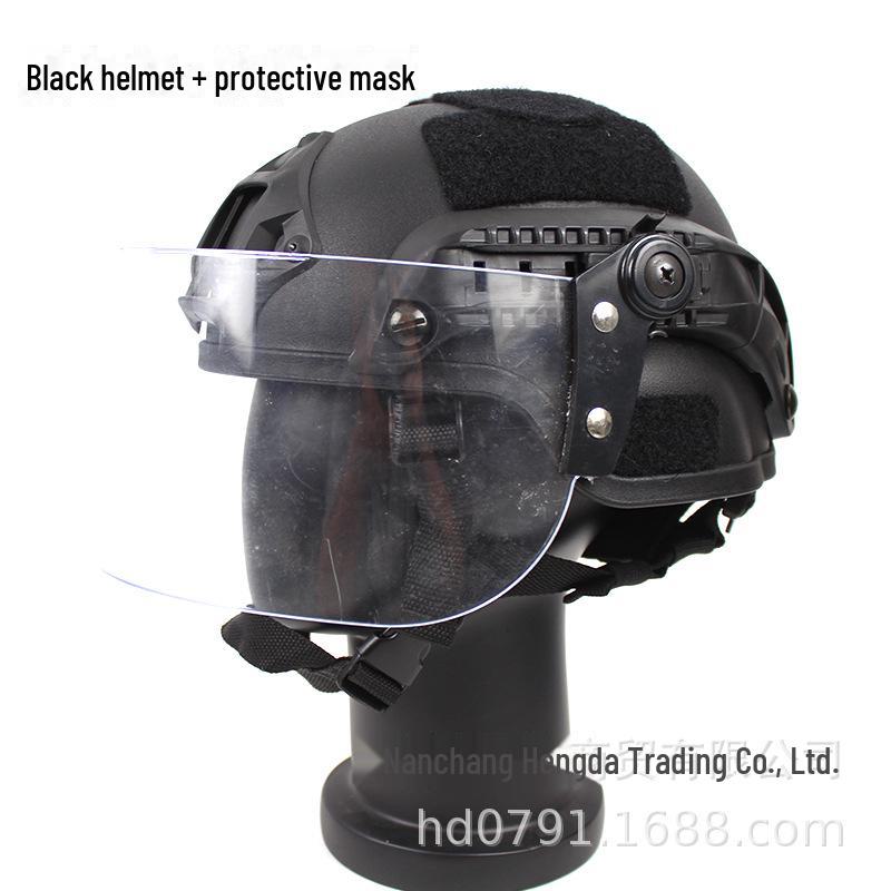 Kids' Tactical PUBG Helmet with MICH2000 Rail and Protective Mask for Outdoor Play