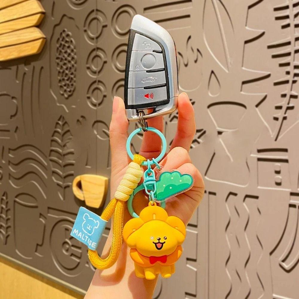 Брелок-подвеска в виде мультяшной собаки в виде 3D-образного пончика, брелок в виде куклы-мопса, подарки