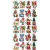 24 Pcs Christmas Tree Pendant Wooden Cartoon Hanging Ornaments Santa Snowman Dwarf Ornaments for Christmas Tree Home Party